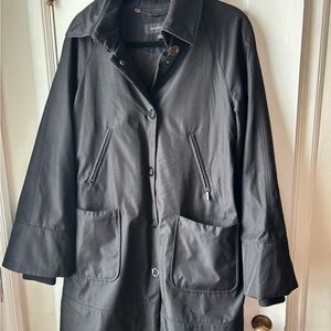 Jones New York Women's Black Heavy Trench Coat size L